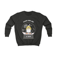 Kids Sweatshirt - Peace and Joy - Penguin Snow globe