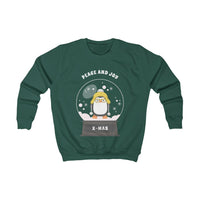 Kids Sweatshirt - Peace and Joy - Penguin Snow globe